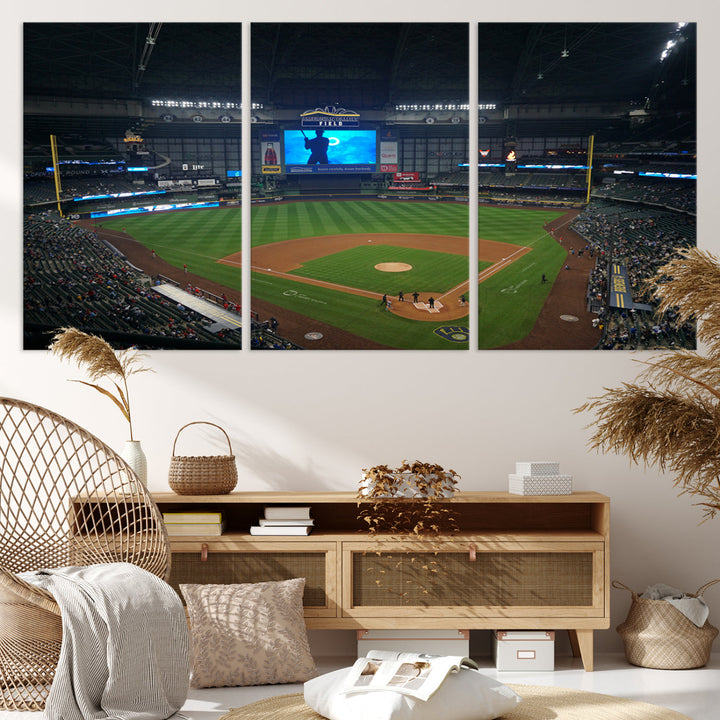 American Family Field Milwaukee-Brewers Baseball Stadium Wall Art Canvas Print