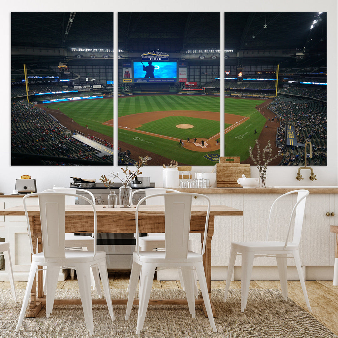 American Family Field Milwaukee-Brewers Baseball Stadium Wall Art Canvas Print