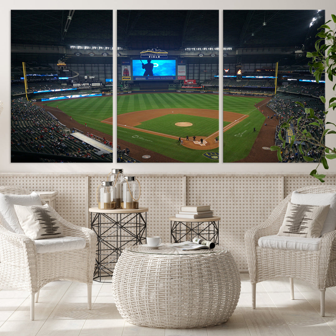 American Family Field Milwaukee-Brewers Baseball Stadium Wall Art Canvas Print