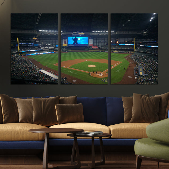 American Family Field Milwaukee-Brewers Baseball Stadium Wall Art Canvas Print