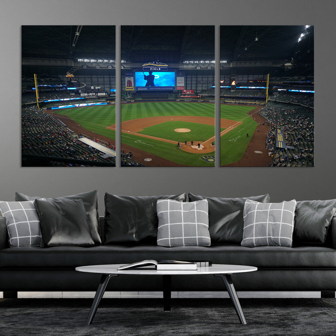 American Family Field Milwaukee-Brewers Baseball Stadium Wall Art Canvas Print