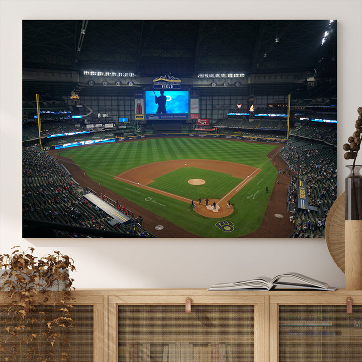 American Family Field Milwaukee-Brewers Baseball Stadium Wall Art Canvas Print