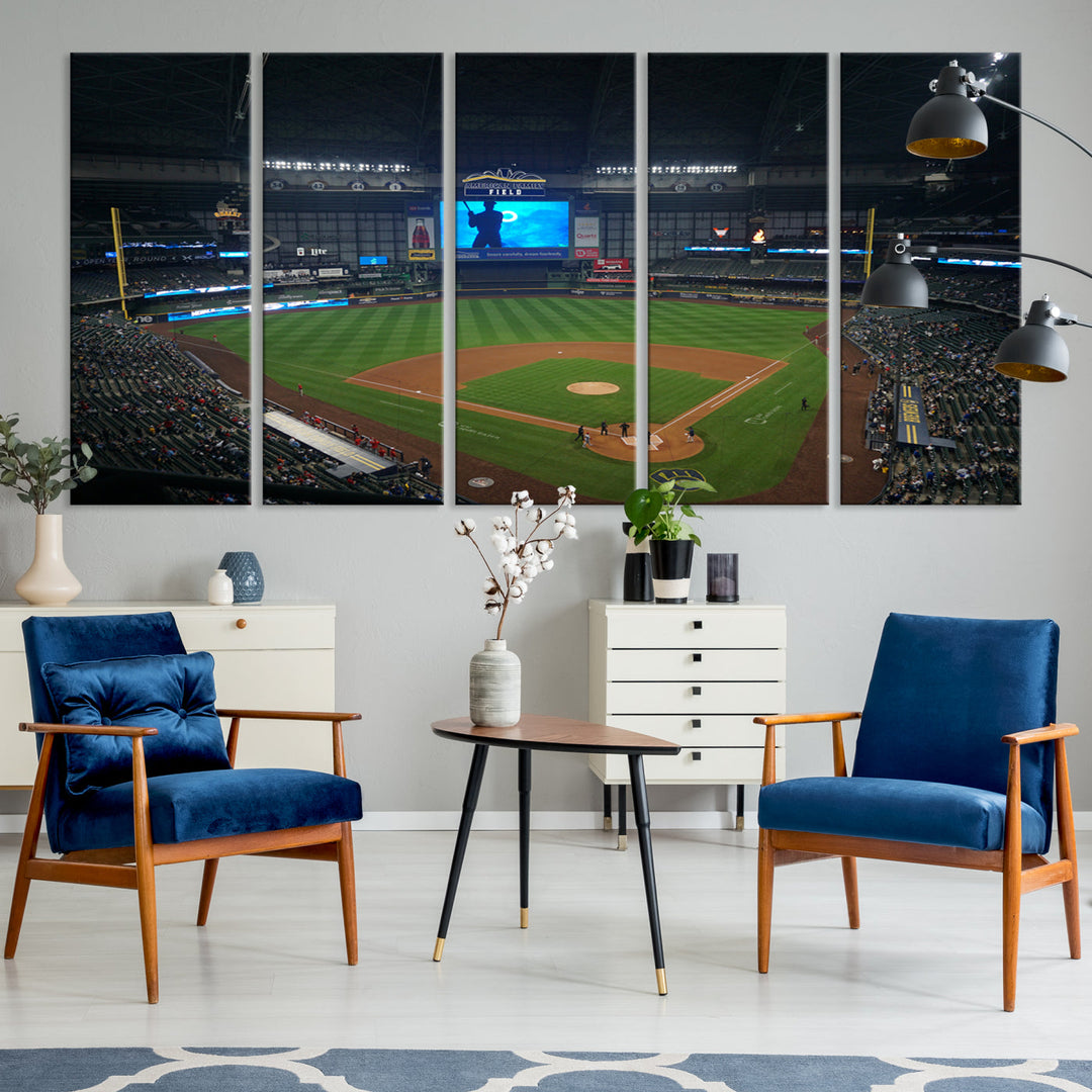 American Family Field Milwaukee-Brewers Baseball Stadium Wall Art Canvas Print