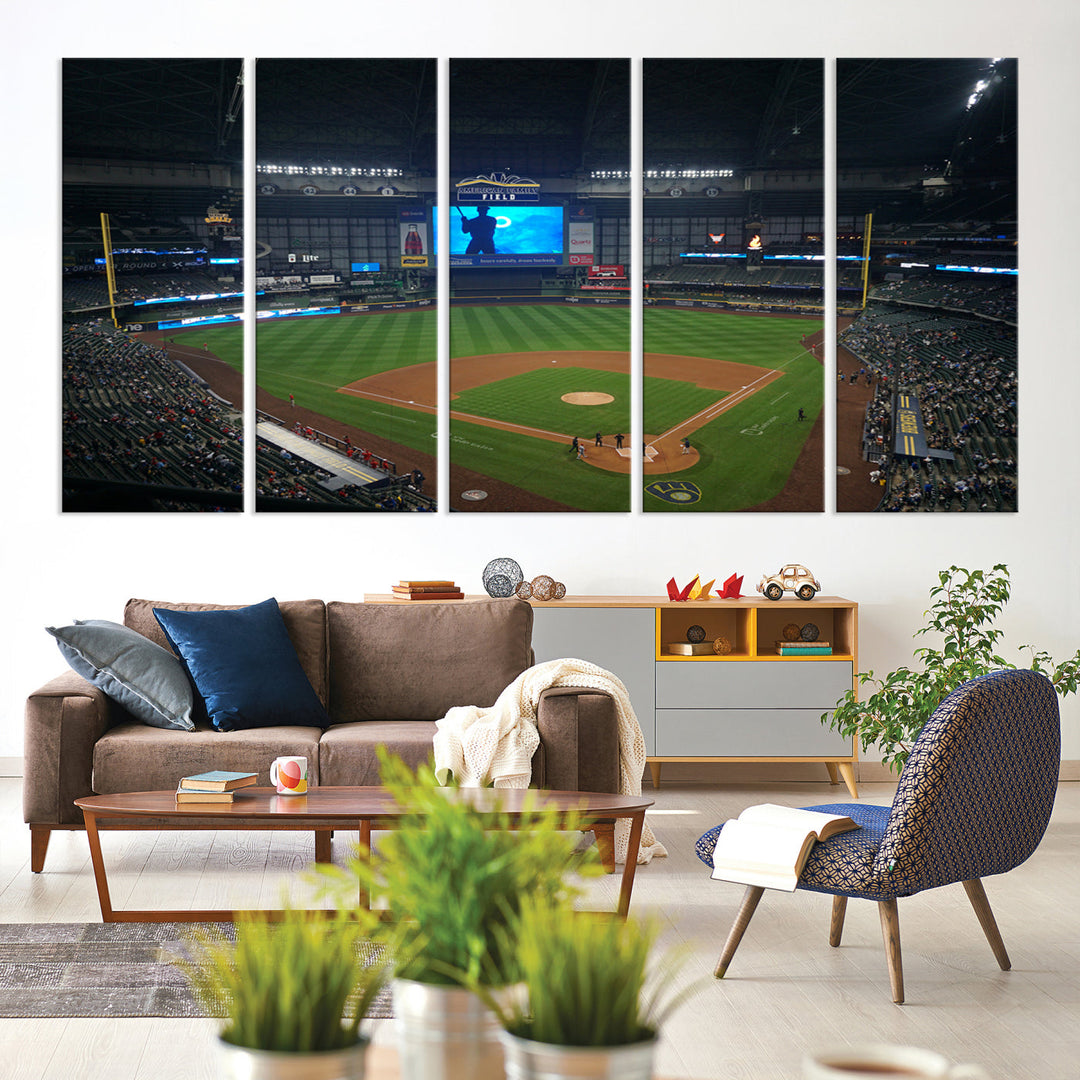 American Family Field Milwaukee-Brewers Baseball Stadium Wall Art Canvas Print