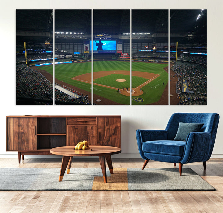 American Family Field Milwaukee-Brewers Baseball Stadium Wall Art Canvas Print