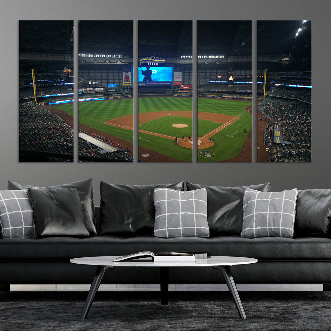 American Family Field Milwaukee-Brewers Baseball Stadium Wall Art Canvas Print