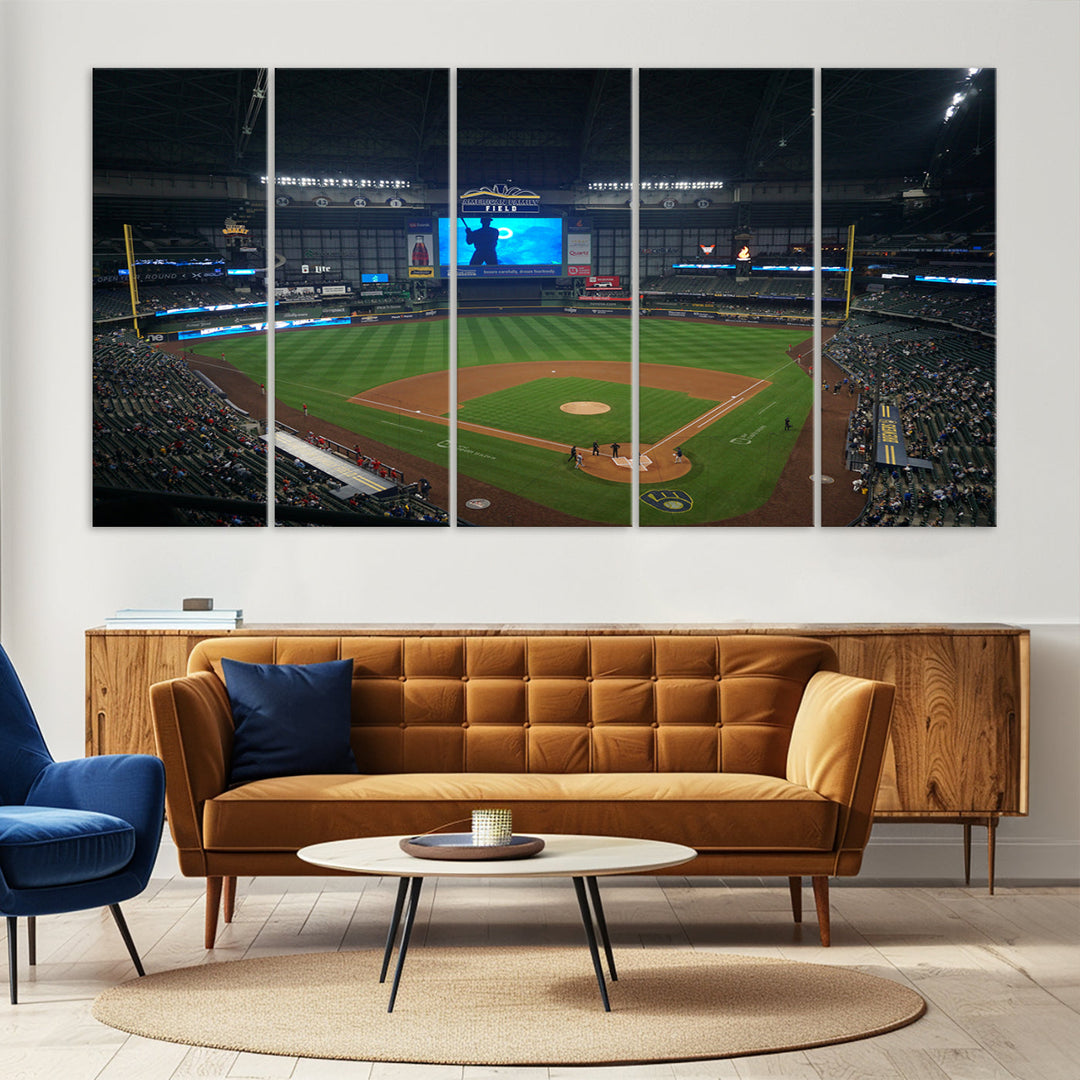 American Family Field Milwaukee-Brewers Baseball Stadium Wall Art Canvas Print