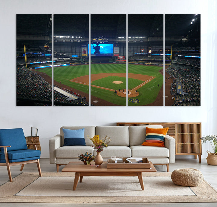 American Family Field Milwaukee-Brewers Baseball Stadium Wall Art Canvas Print