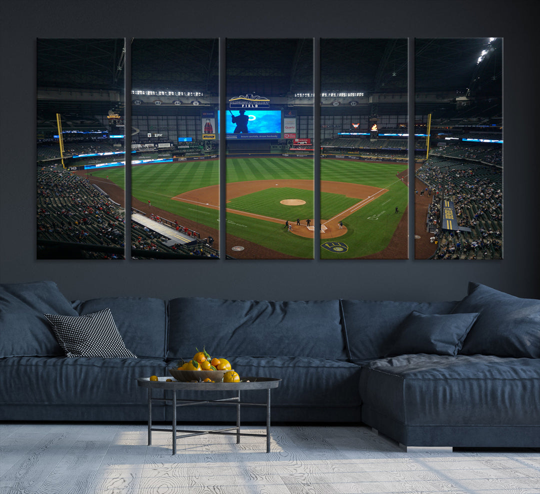 American Family Field Milwaukee-Brewers Baseball Stadium Wall Art Canvas Print