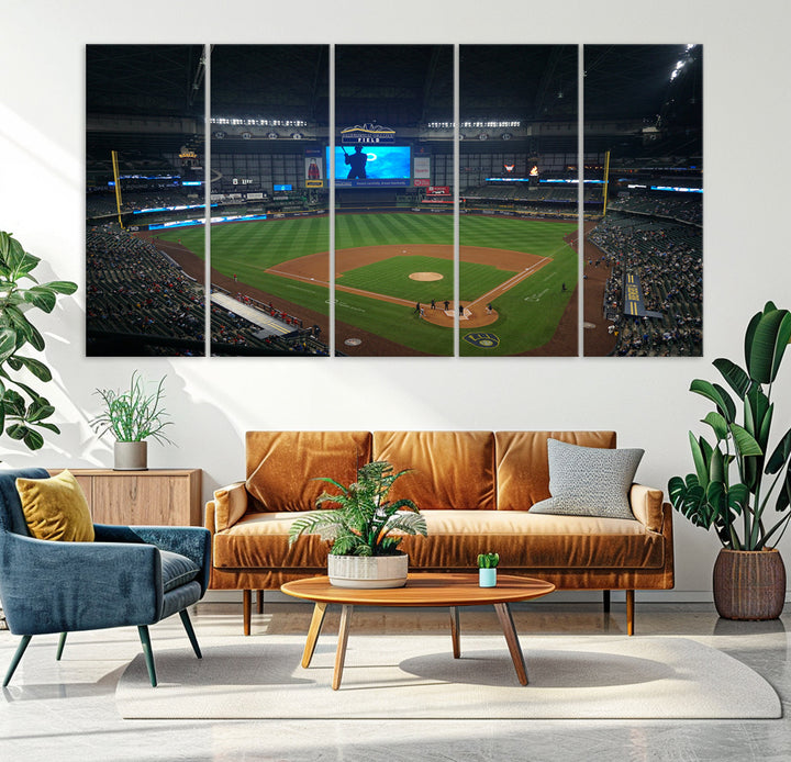 American Family Field Milwaukee-Brewers Baseball Stadium Wall Art Canvas Print