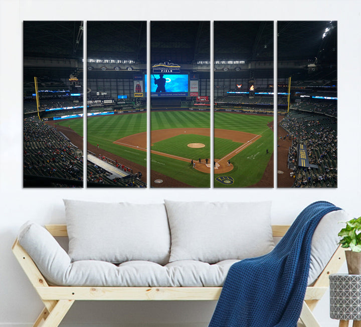 American Family Field Milwaukee-Brewers Baseball Stadium Wall Art Canvas Print