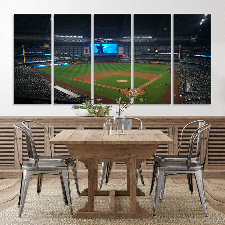 American Family Field Milwaukee-Brewers Baseball Stadium Wall Art Canvas Print