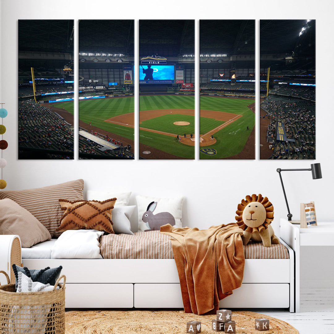 American Family Field Milwaukee-Brewers Baseball Stadium Wall Art Canvas Print