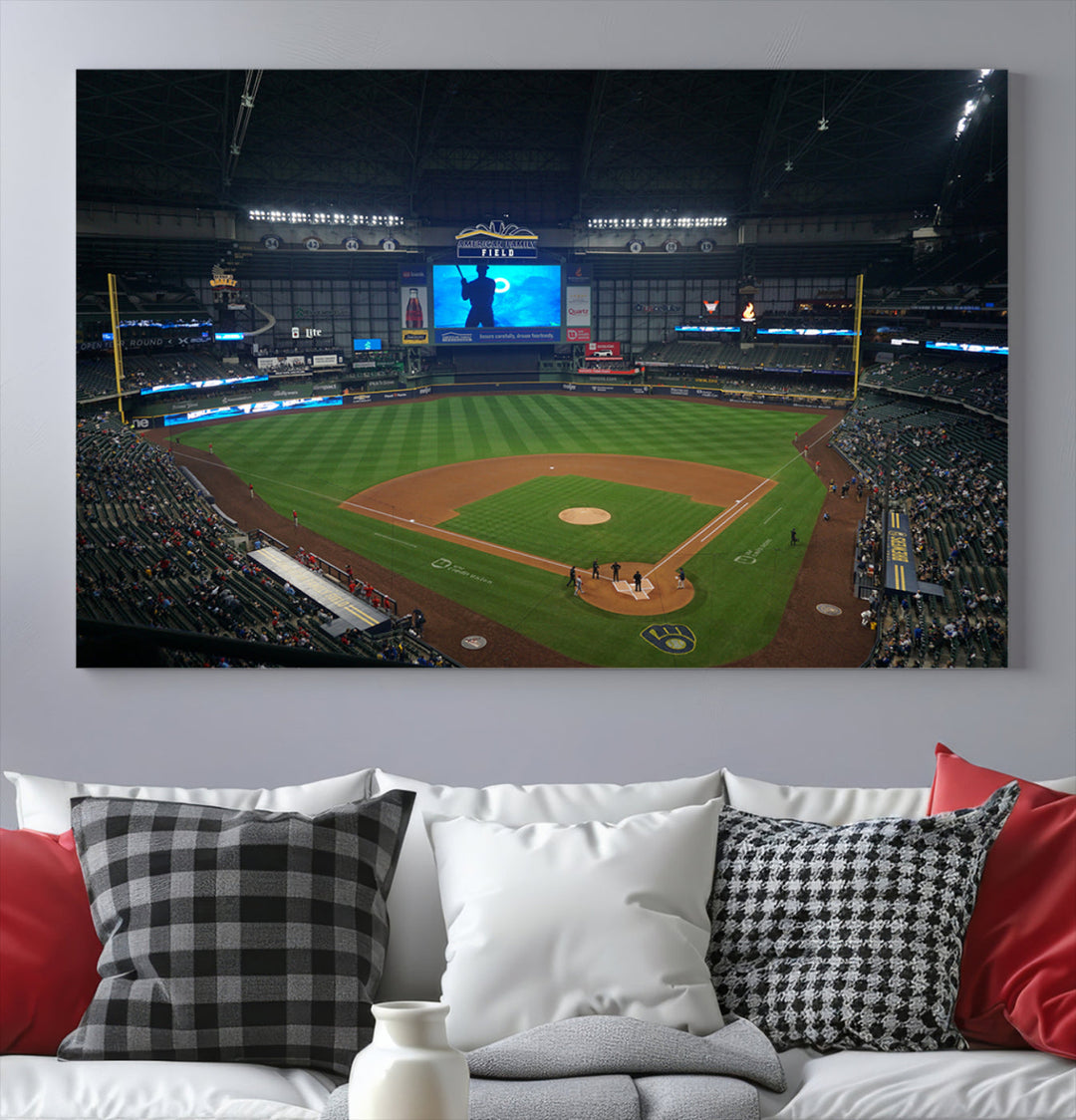 American Family Field Milwaukee-Brewers Baseball Stadium Wall Art Canvas Print