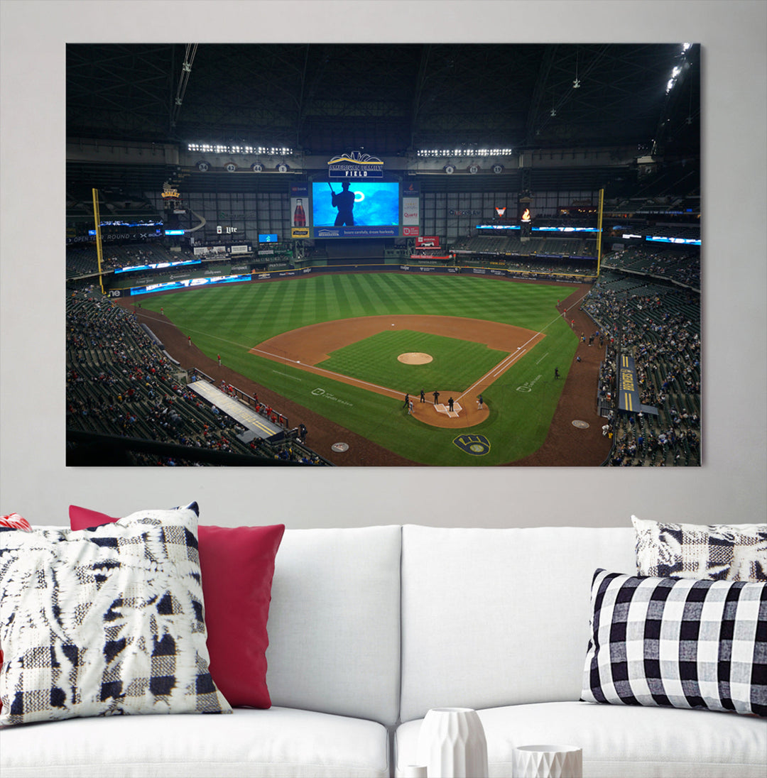 American Family Field Milwaukee-Brewers Baseball Stadium Wall Art Canvas Print