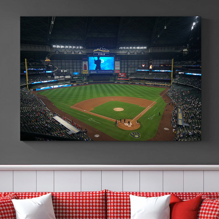 American Family Field Milwaukee-Brewers Baseball Stadium Wall Art Canvas Print