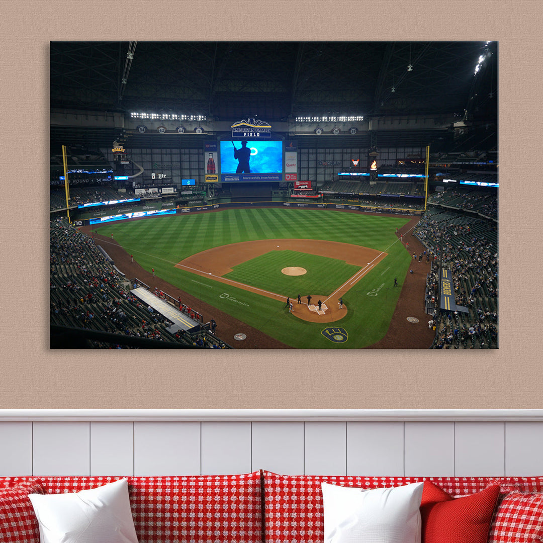 American Family Field Milwaukee-Brewers Baseball Stadium Wall Art Canvas Print