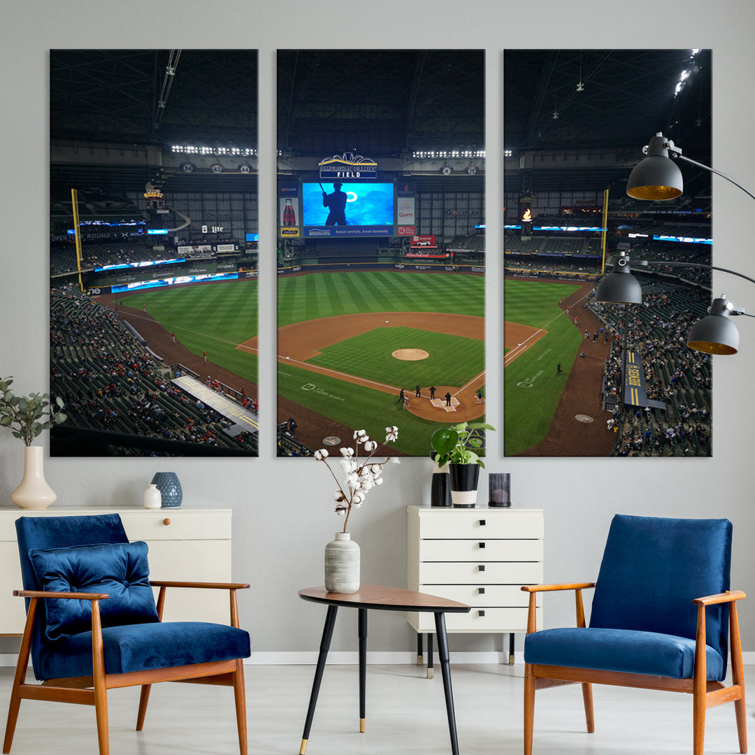 American Family Field Milwaukee-Brewers Baseball Stadium Wall Art Canvas Print