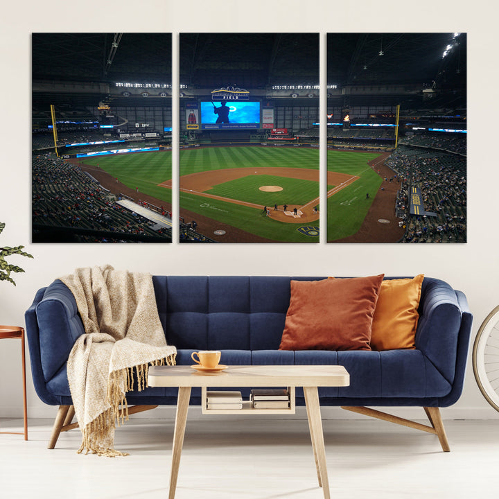 American Family Field Milwaukee-Brewers Baseball Stadium Wall Art Canvas Print