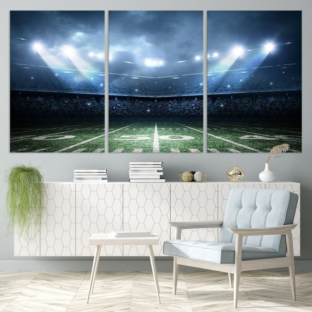 American Football Stadium Wall Art Canvas Print, Sport Wall Art Print