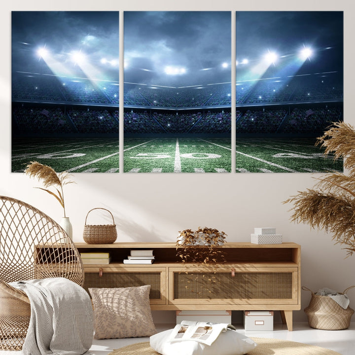 American Football Stadium Wall Art Canvas Print, Sport Wall Art Print