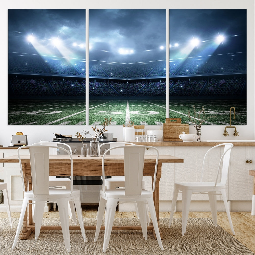 American Football Stadium Wall Art Canvas Print, Sport Wall Art Print