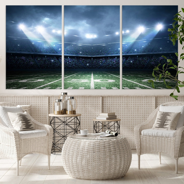 American Football Stadium Wall Art Canvas Print, Sport Wall Art Print