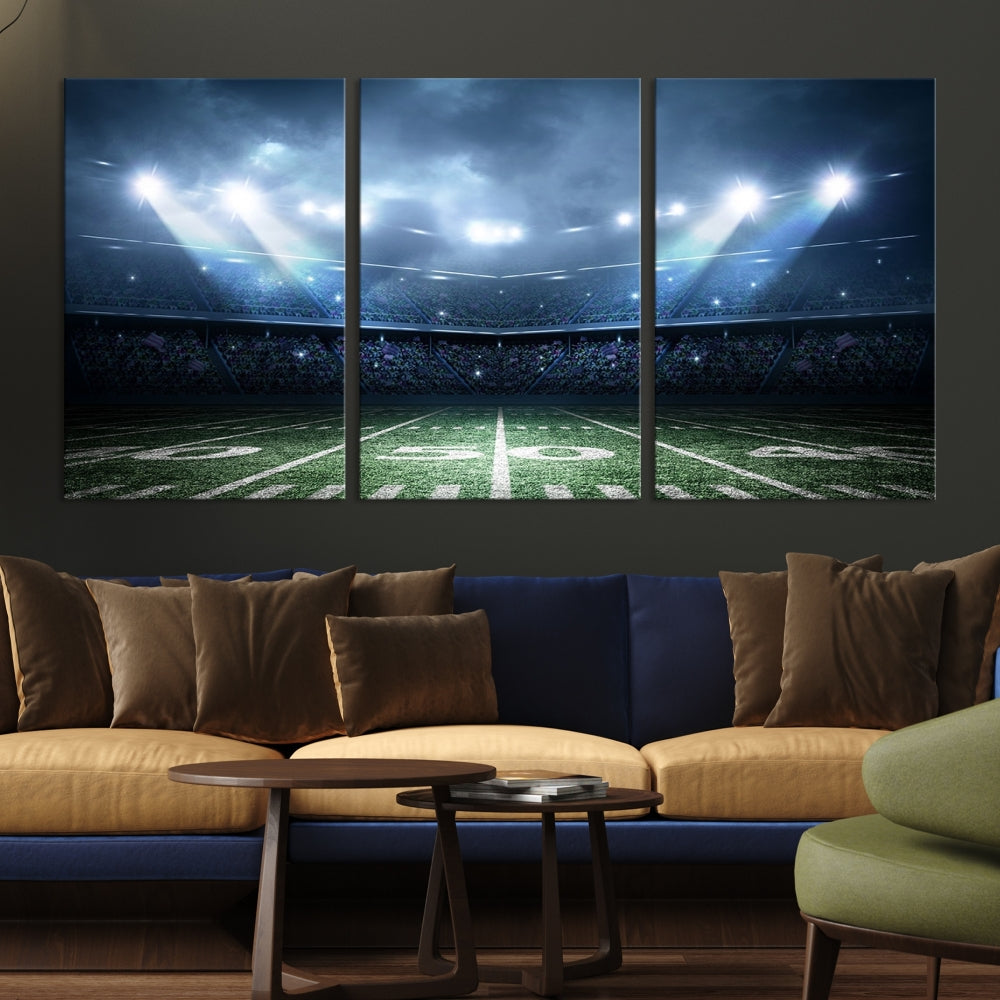 American Football Stadium Wall Art Canvas Print, Sport Wall Art Print