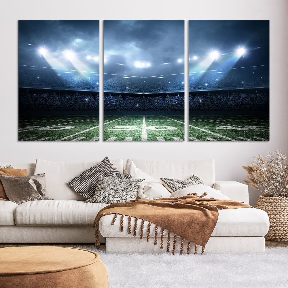 American Football Stadium Wall Art Canvas Print, Sport Wall Art Print