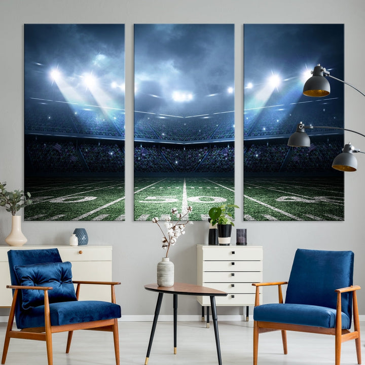 American Football Stadium Wall Art Canvas Print, Sport Wall Art Print