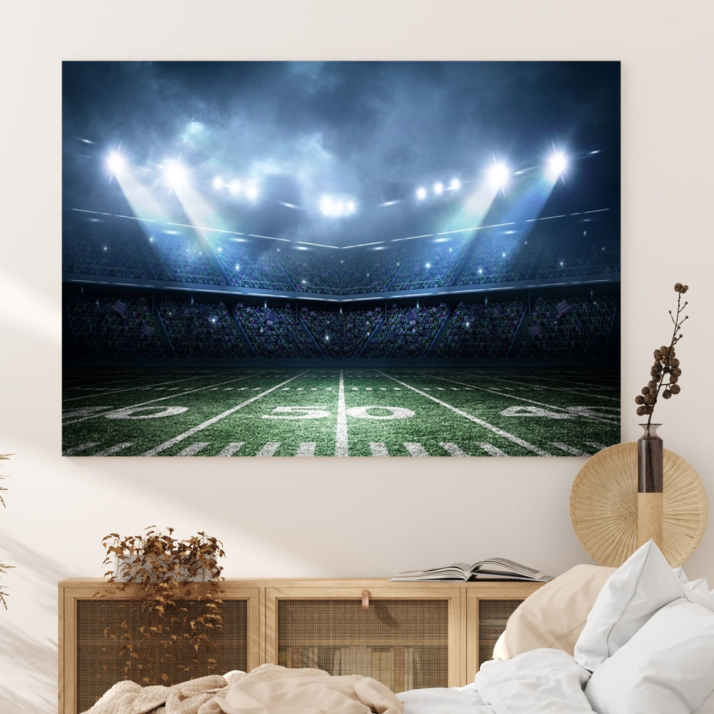 American Football Stadium Wall Art Canvas Print, Sport Wall Art Print