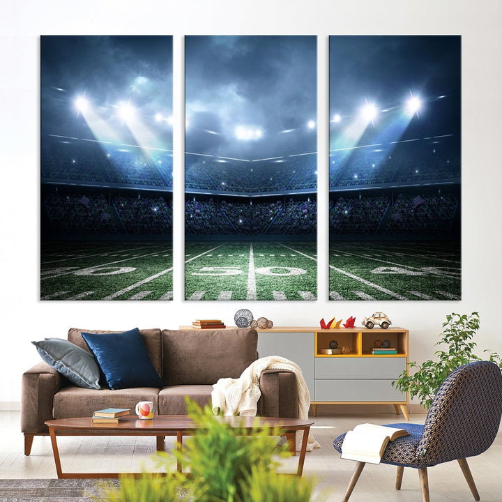 American Football Stadium Wall Art Canvas Print, Sport Wall Art Print