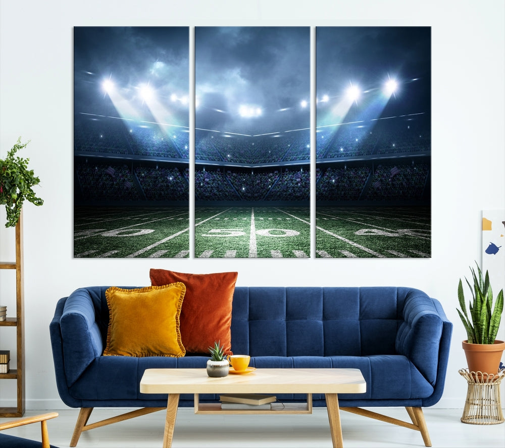 American Football Stadium Wall Art Canvas Print, Sport Wall Art Print