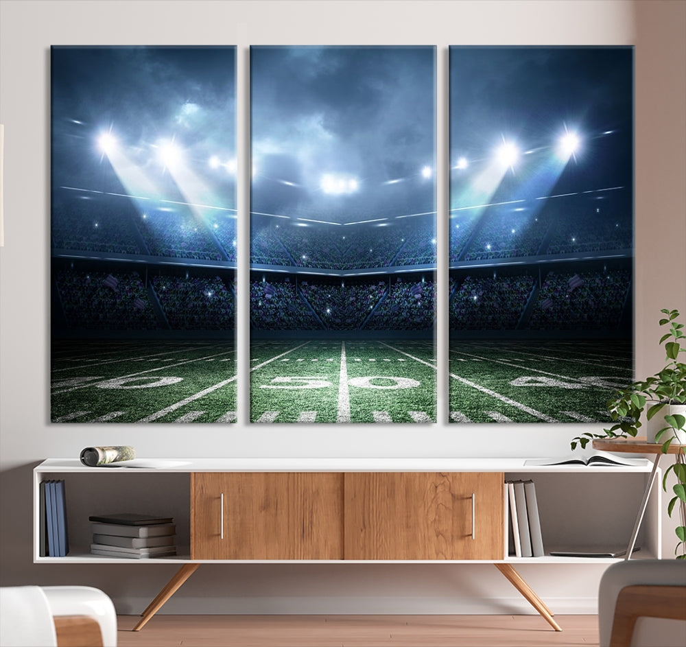 American Football Stadium Wall Art Canvas Print, Sport Wall Art Print