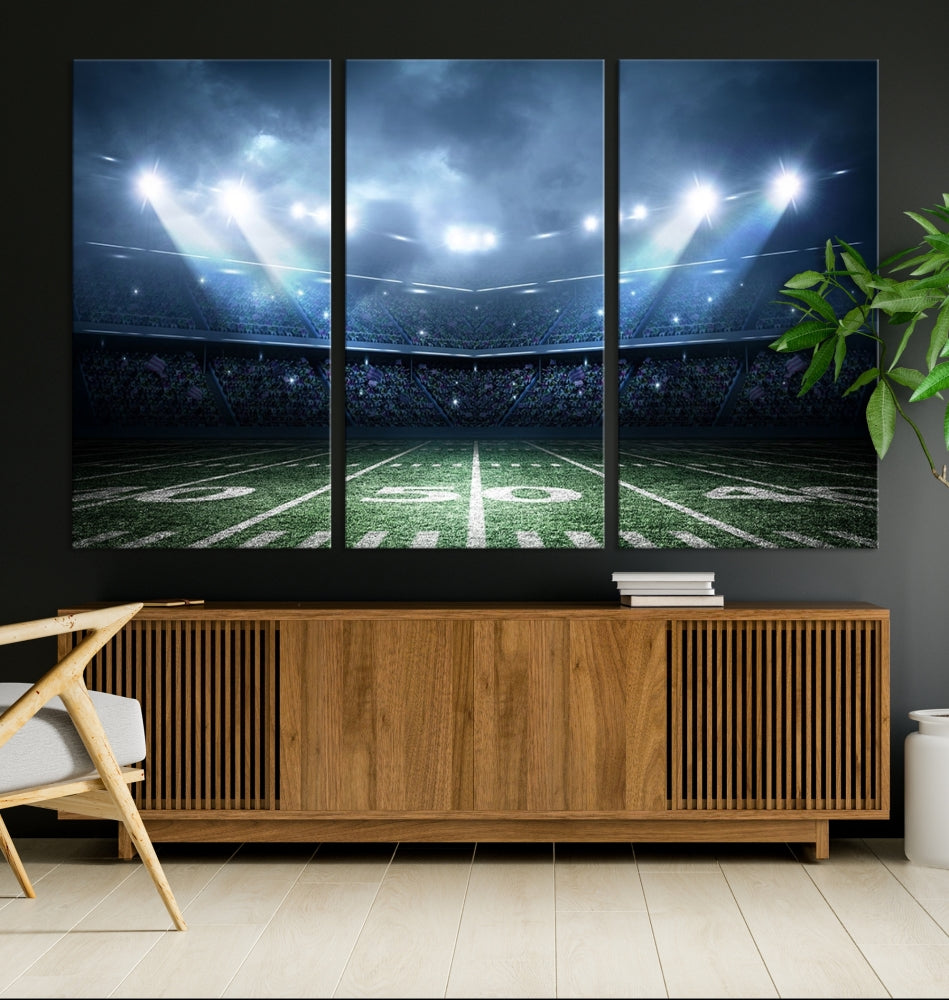 American Football Stadium Wall Art Canvas Print, Sport Wall Art Print