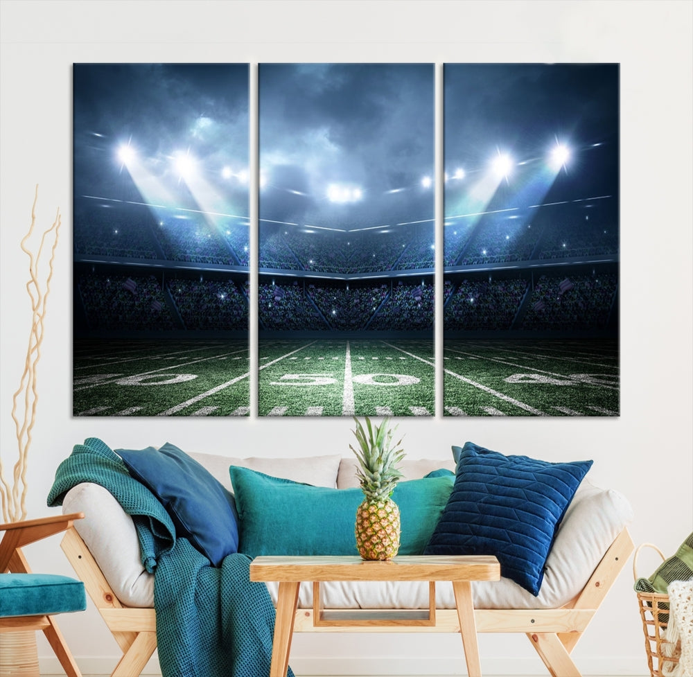 American Football Stadium Wall Art Canvas Print, Sport Wall Art Print