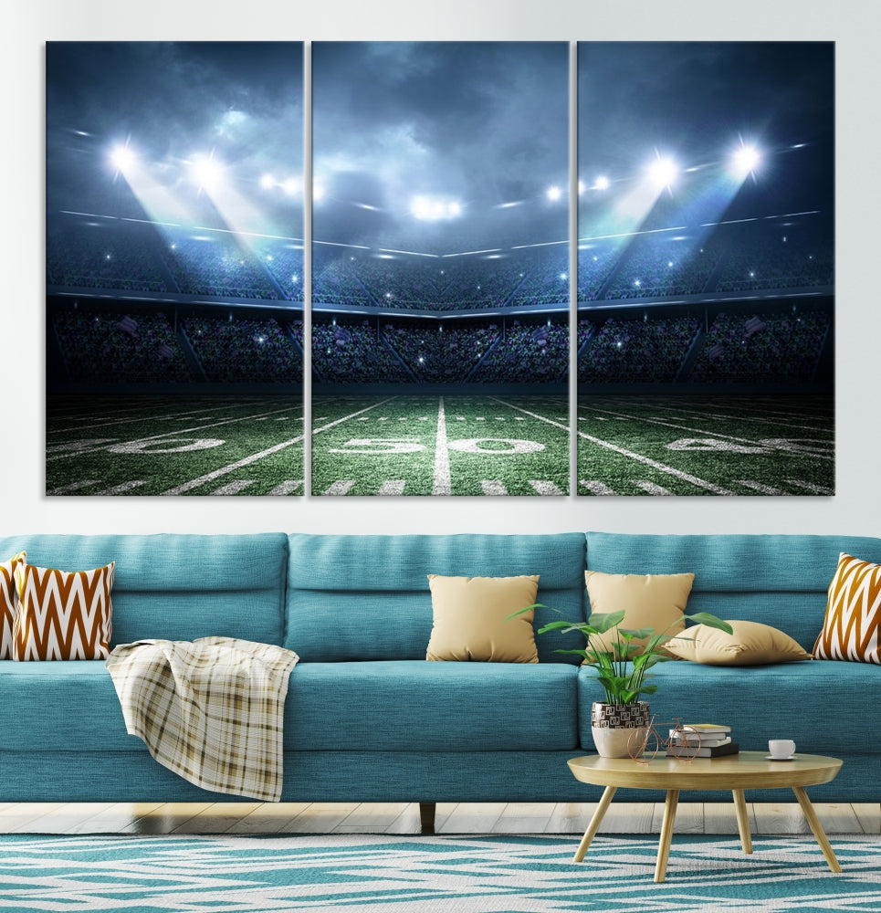 American Football Stadium Wall Art Canvas Print, Sport Wall Art Print