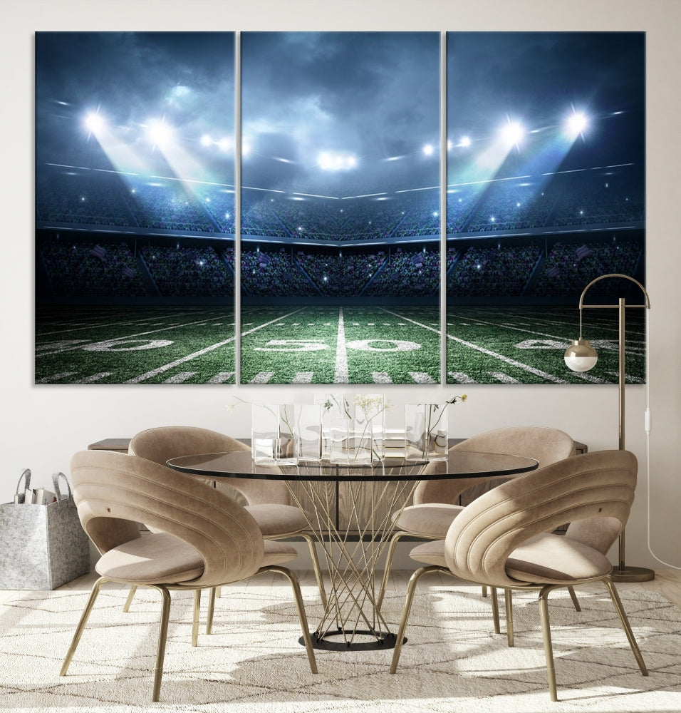 American Football Stadium Wall Art Canvas Print, Sport Wall Art Print