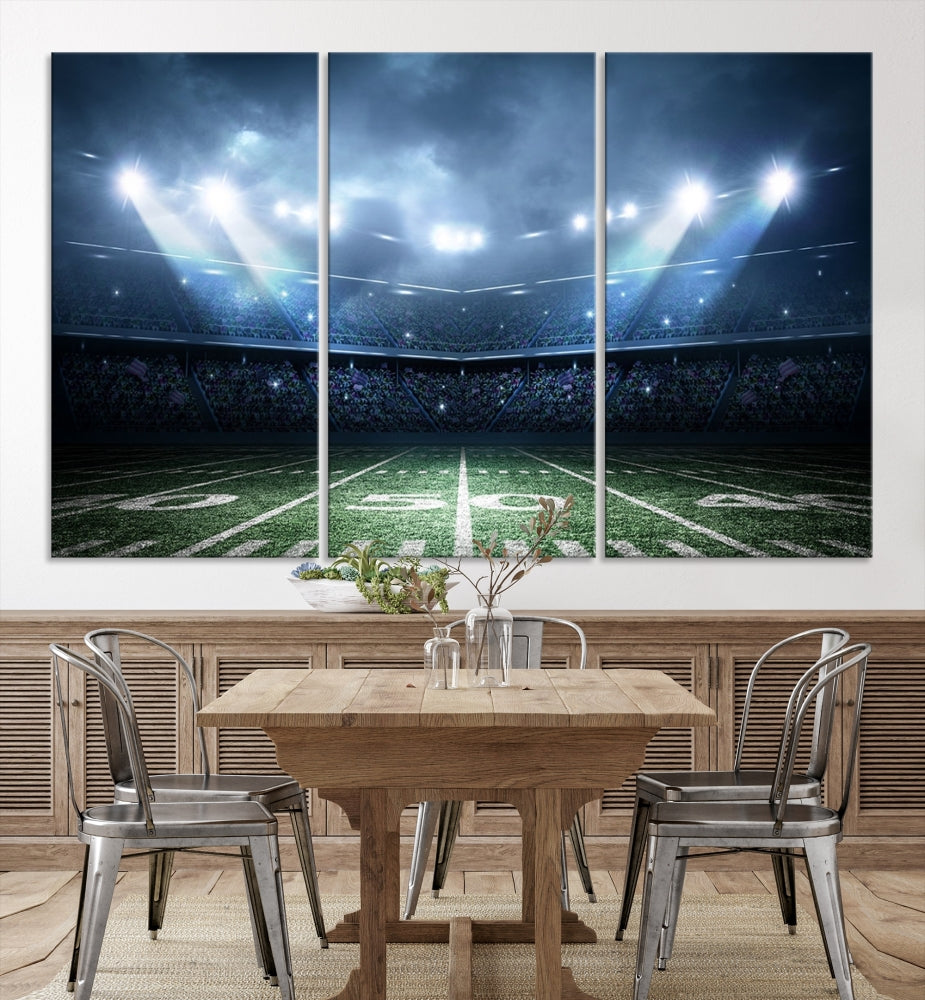 American Football Stadium Wall Art Canvas Print, Sport Wall Art Print