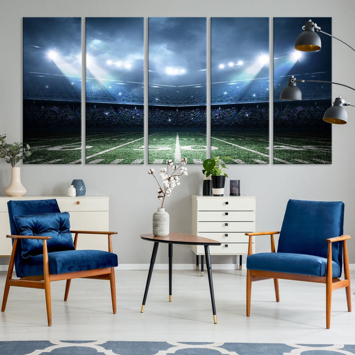 American Football Stadium Wall Art Canvas Print, Sport Wall Art Print