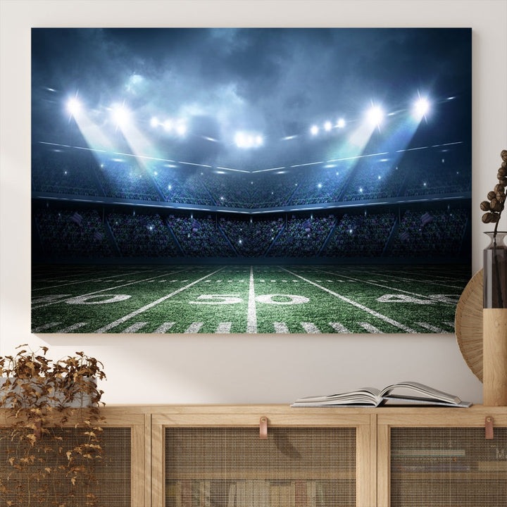 American Football Stadium Wall Art Canvas Print, Sport Wall Art Print