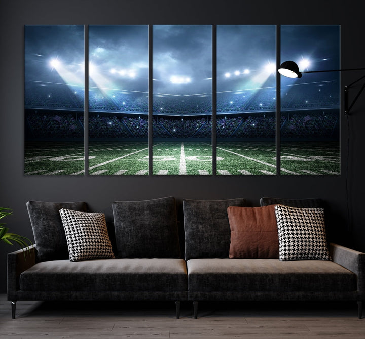 American Football Stadium Wall Art Canvas Print, Sport Wall Art Print