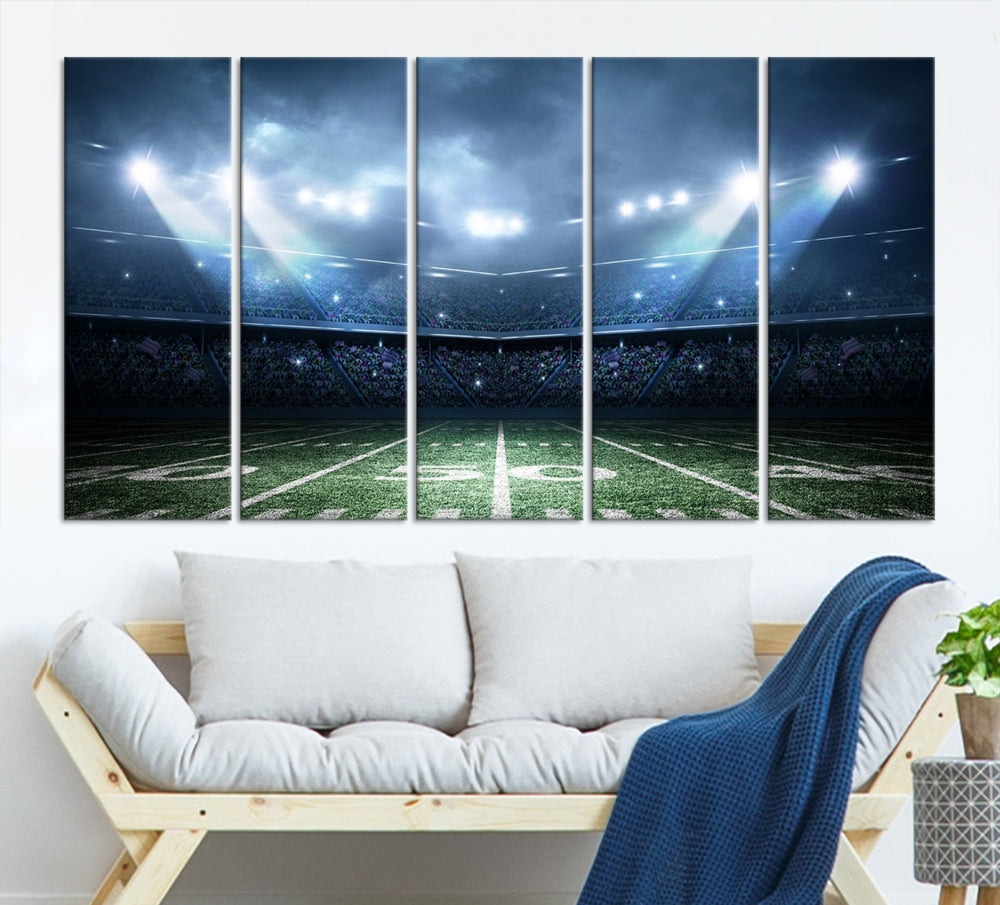 American Football Stadium Wall Art Canvas Print, Sport Wall Art Print