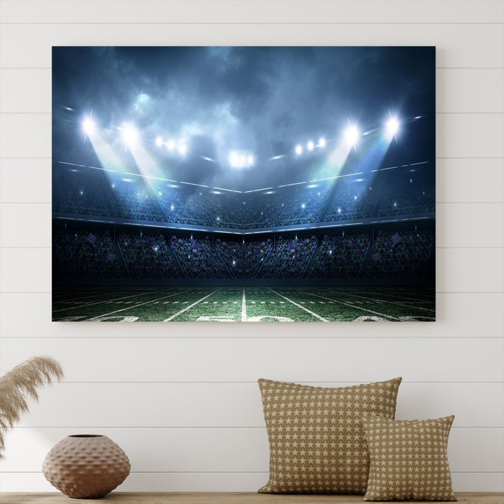 American Football Stadium Wall Art Canvas Print, Sport Wall Art Print