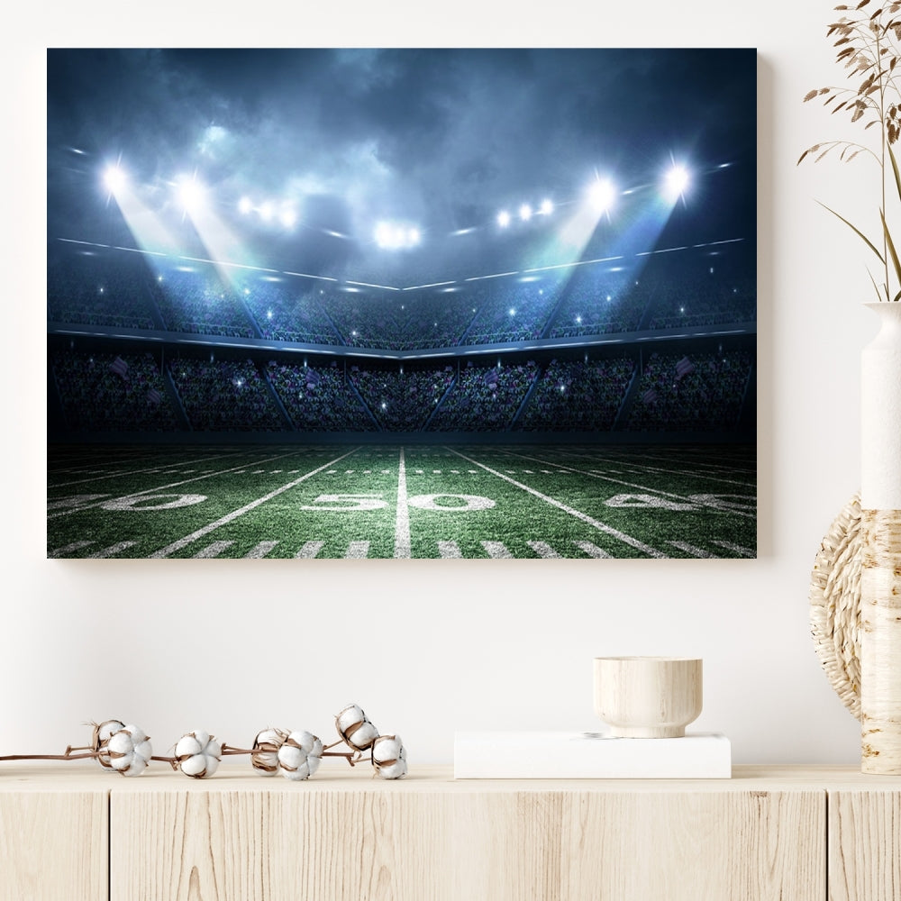 American Football Stadium Wall Art Canvas Print, Sport Wall Art Print