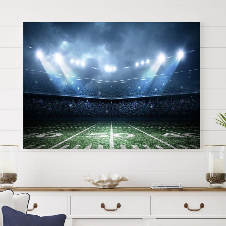 American Football Stadium Wall Art Canvas Print, Sport Wall Art Print