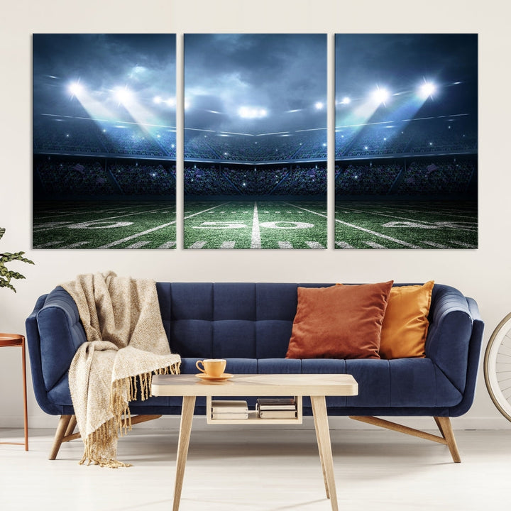 American Football Stadium Wall Art Canvas Print, Sport Wall Art Print