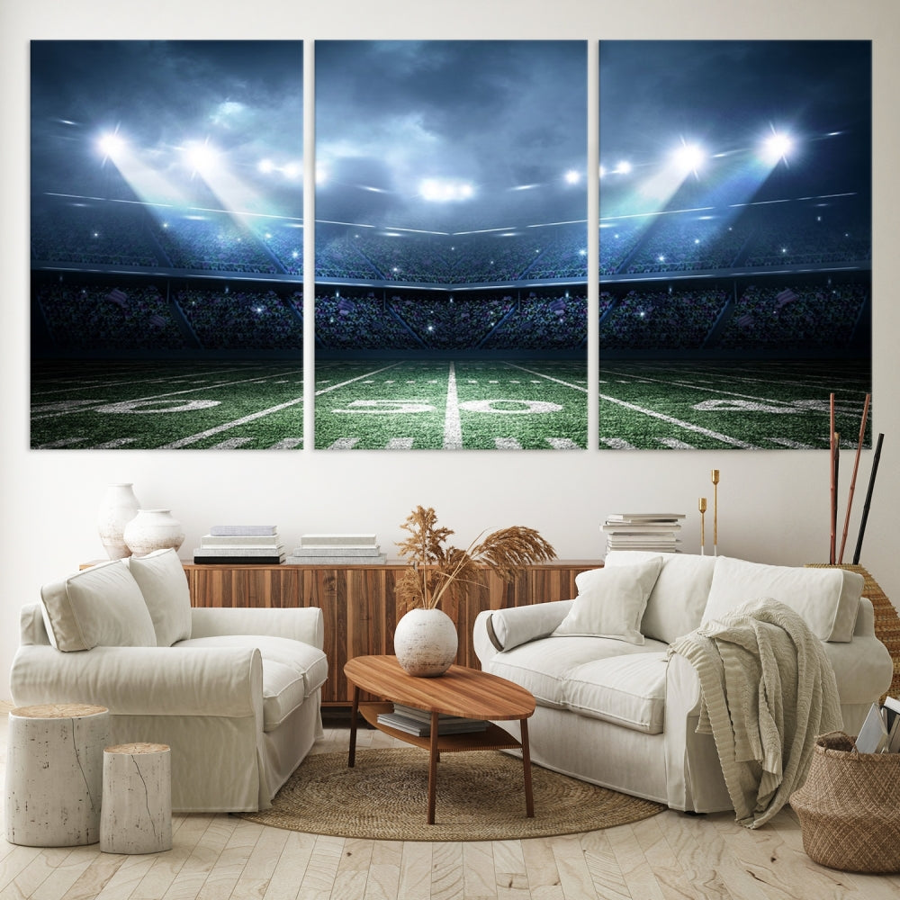 American Football Stadium Wall Art Canvas Print, Sport Wall Art Print