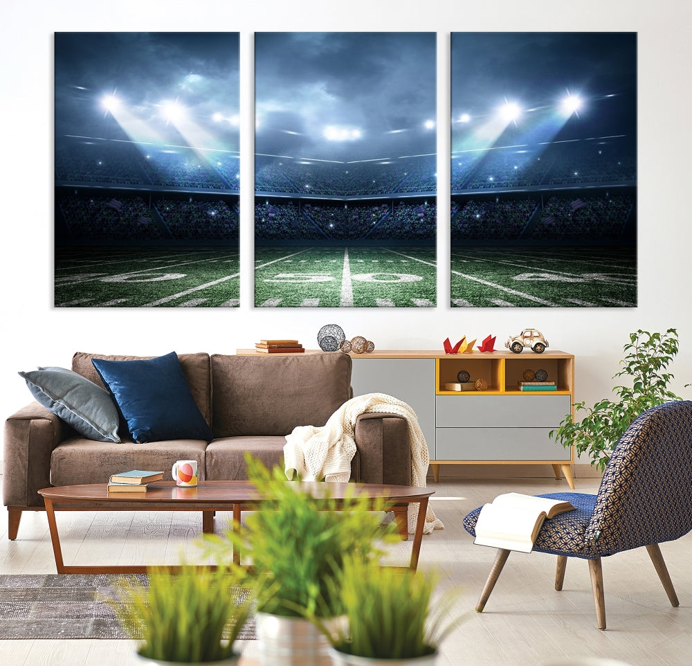 American Football Stadium Wall Art Canvas Print, Sport Wall Art Print