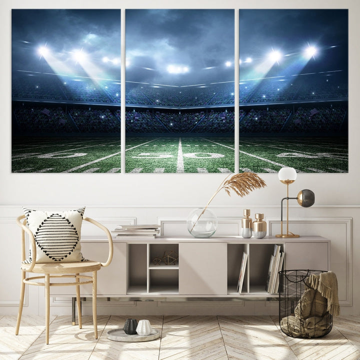 American Football Stadium Wall Art Canvas Print, Sport Wall Art Print